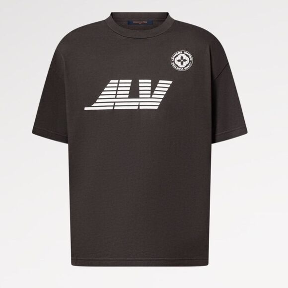 Louis Vuitton Washed Print Cotton Black T-Shirt Marque L. Vuitton Deposee - Picture 1 of 15